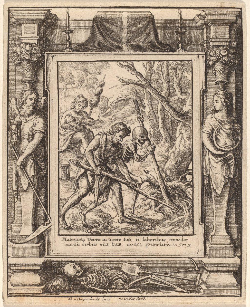 Kiedy Adam Delved autorstwa Wenceslaus Hollar after Hans Holbein the Younger after Abraham van Diepenbeeck