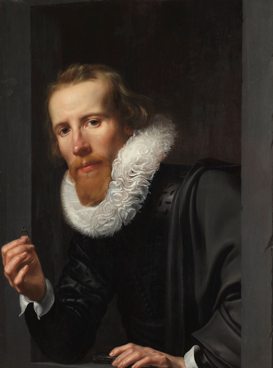 Portret złotnika, prawdopodobnie Bartholomeus Jansz van Assendelft, 1617 autorstwa Werner van den Valckert
