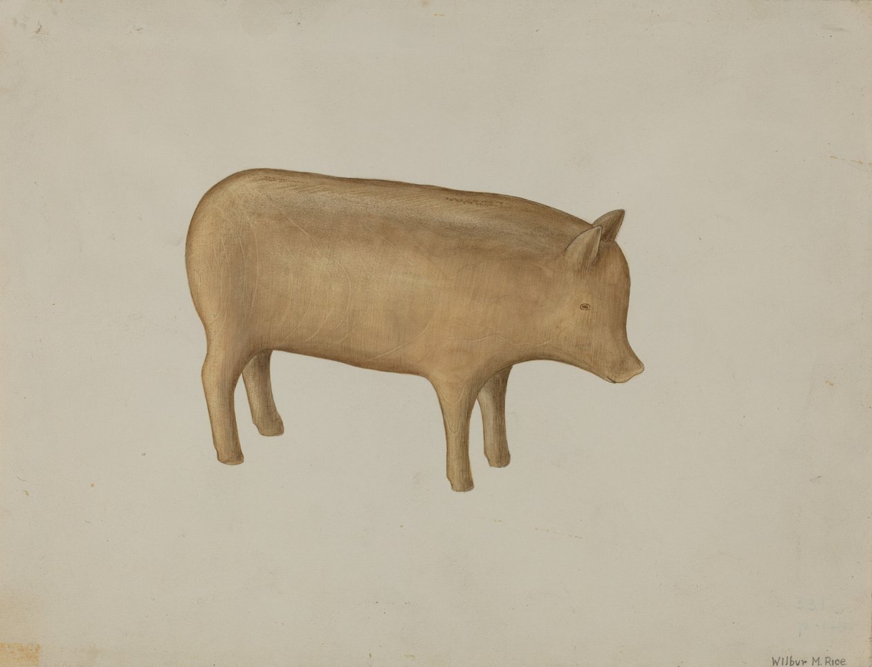 Drewniana świnia, 1935-1942. autorstwa Wilbur M Rice