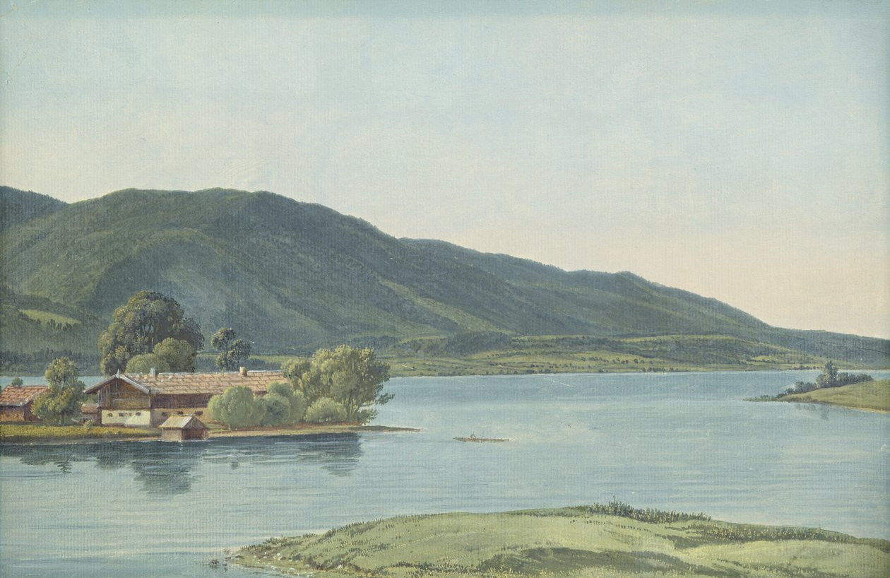Tegernsee (olej na papierze położony na tekturze) autorstwa Wilhelm Alexander Kobell