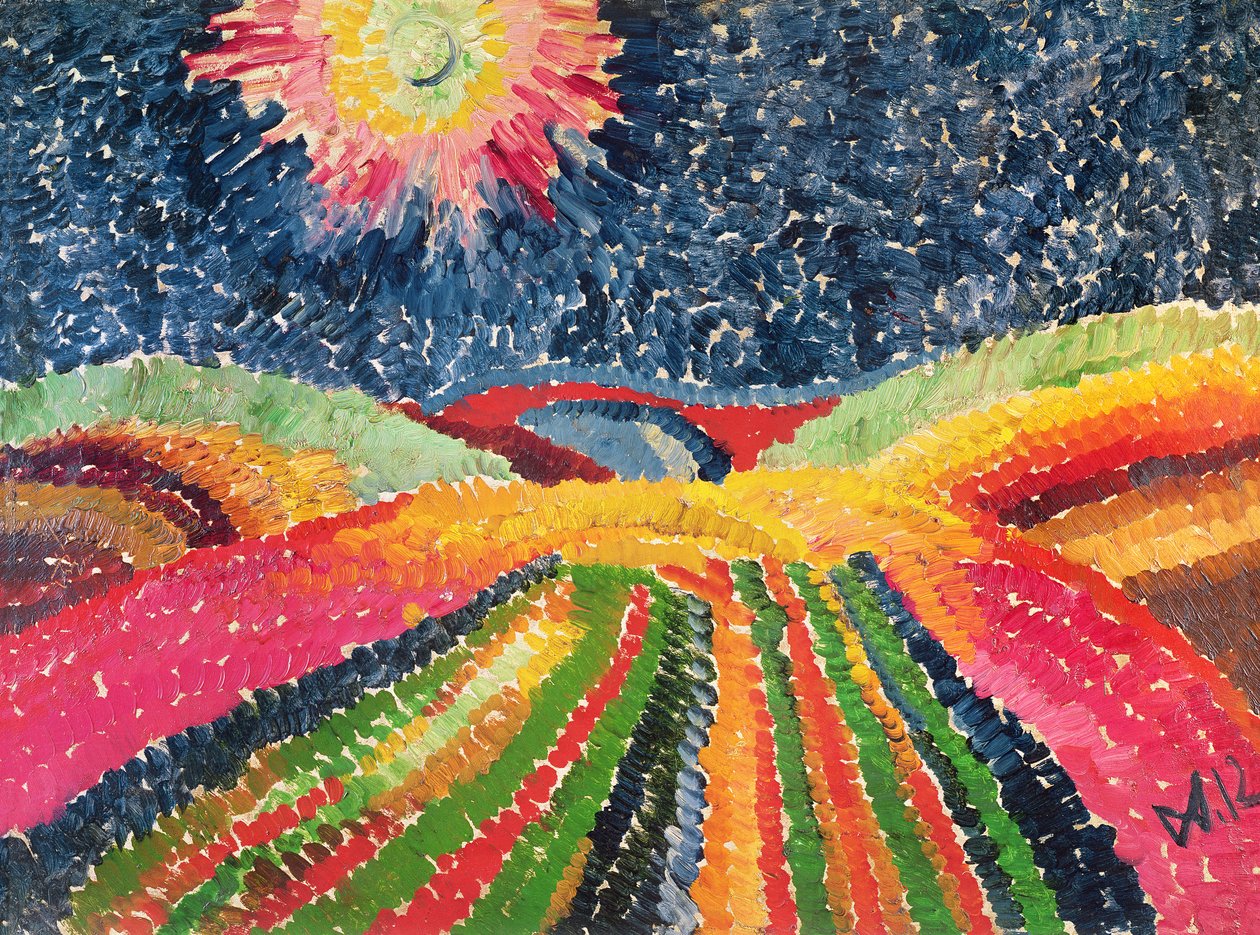 Droga, 1912 (olej na tekturze) autorstwa Wilhelm Morgner