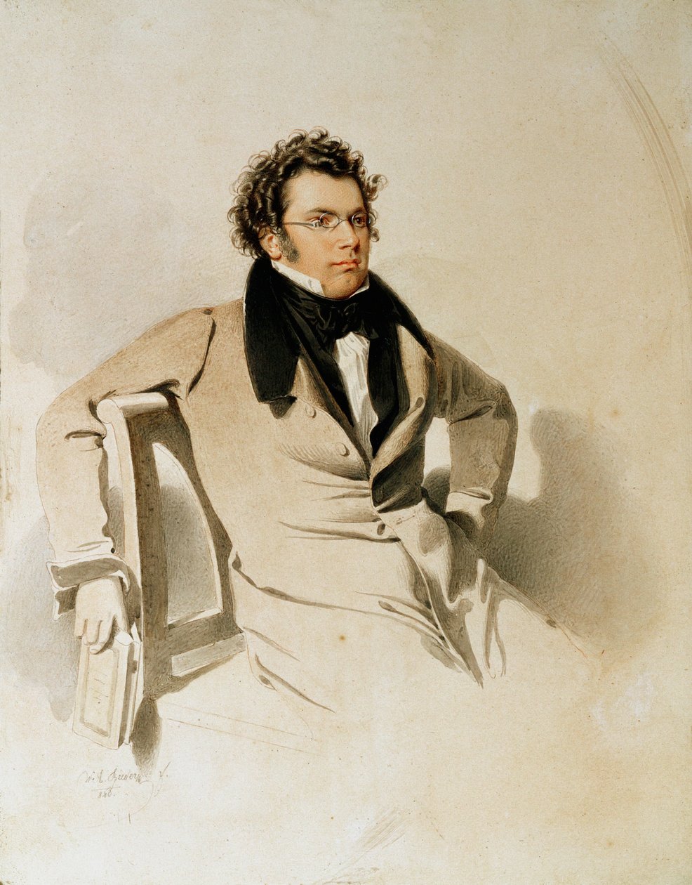 Franz Schubert ... (akwarela) autorstwa Wilhelm August Rieder