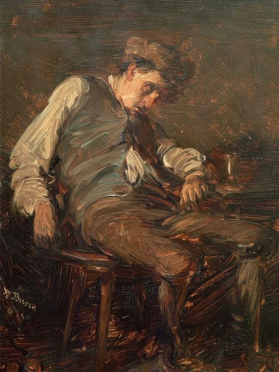 Śpiący pijący autorstwa Wilhelm Busch