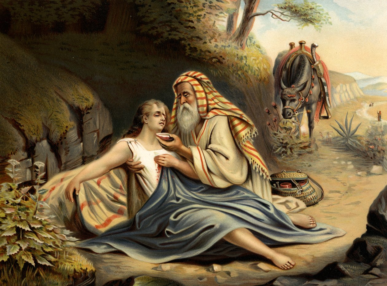 Dobry Samarytanin (kolor lito) autorstwa Wilhelm Ebbinghaus