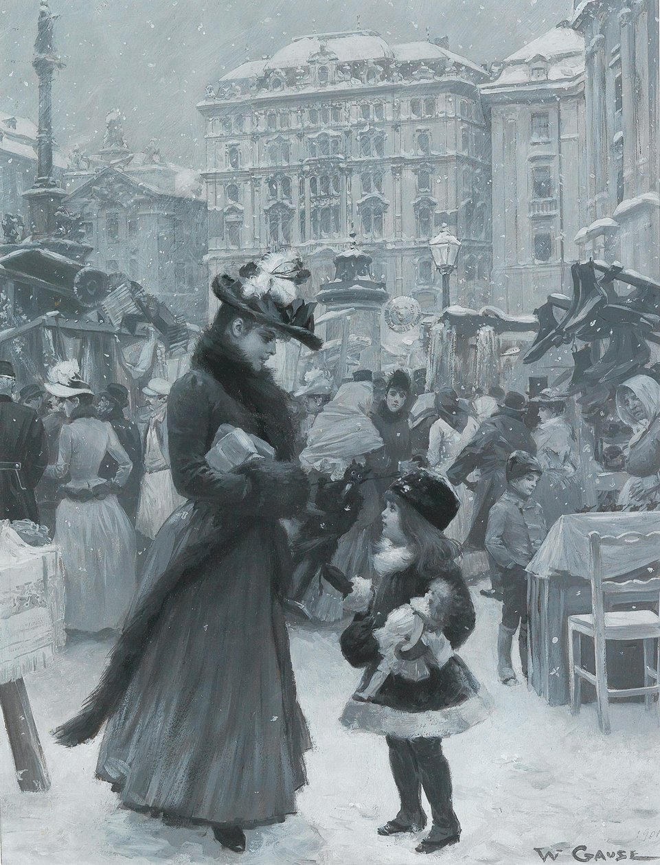 Jarmark Bożonarodzeniowy Am Hof, 1901. autorstwa Wilhelm Gause