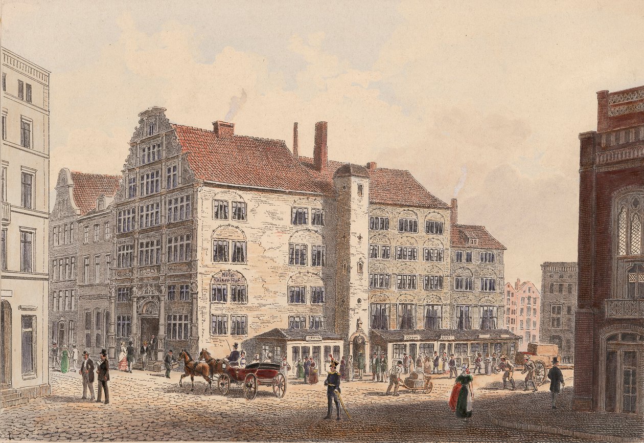 Hamburg 1845 hotel kaiserhof - widok z boku autorstwa WIlhelm Heuer