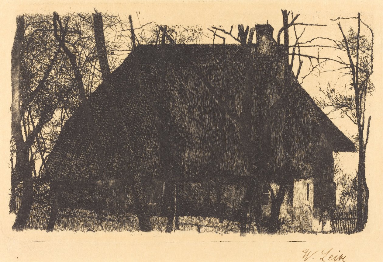 Dom wiejski autorstwa Wilhelm Maria Hubertus Leibl