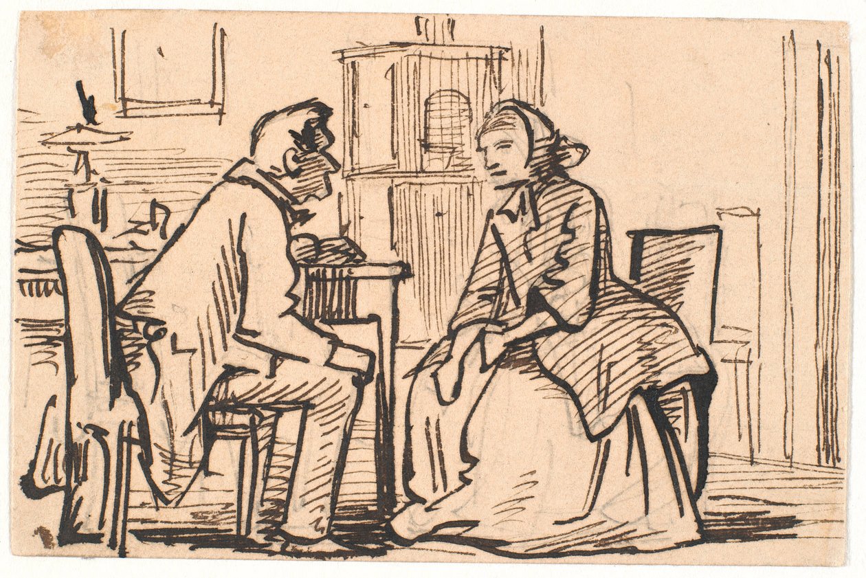 Wizyta wdowy autorstwa Wilhelm Marstrand