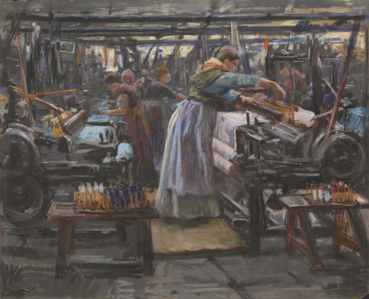 Wnętrze z tkalni Hjula autorstwa Wilhelm Peters