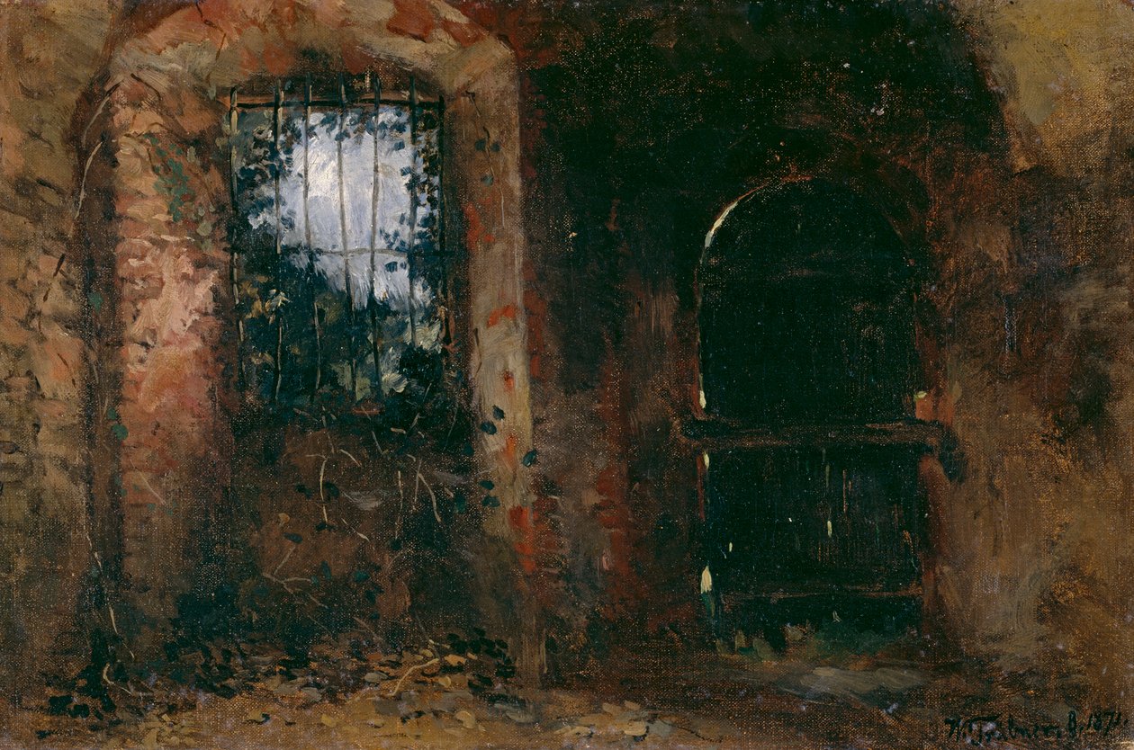 Okno piwniczne w zamku Heidelberg autorstwa Wilhelm Trübner