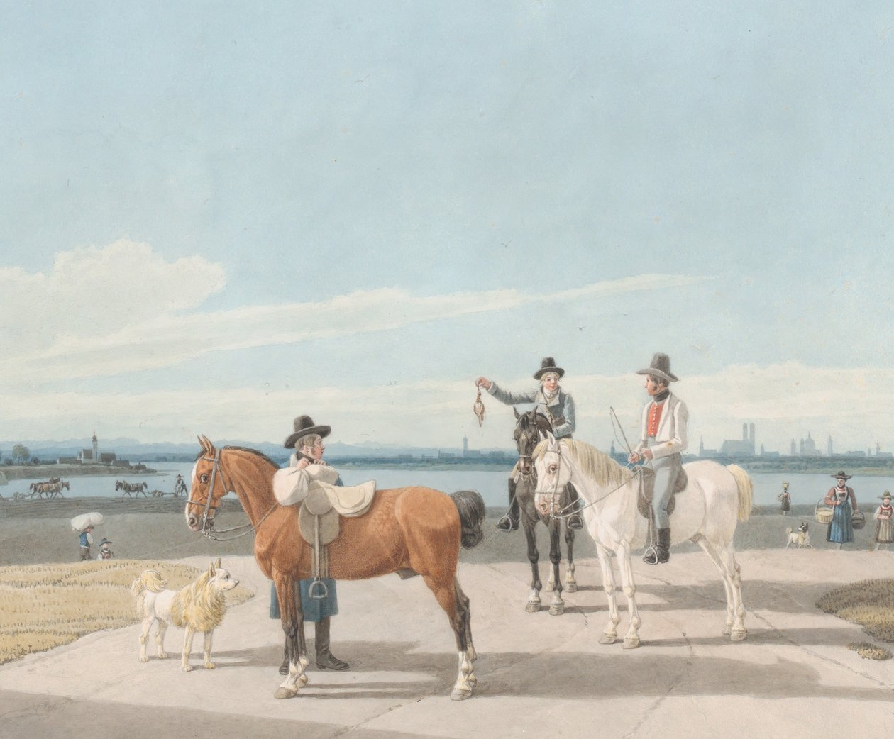 Jeźdźcy pod Monachium, 1830. autorstwa Wilhelm von Kobell