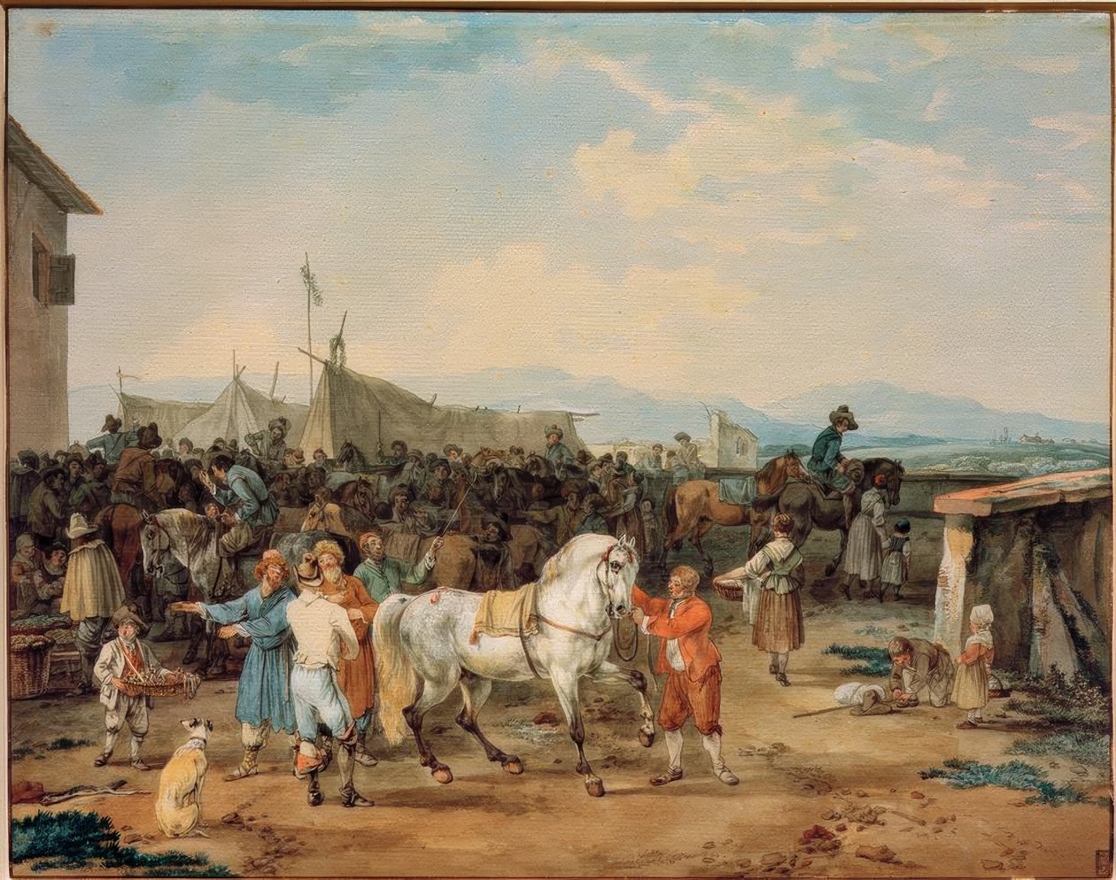 Targ koni autorstwa Wilhelm von Kobell