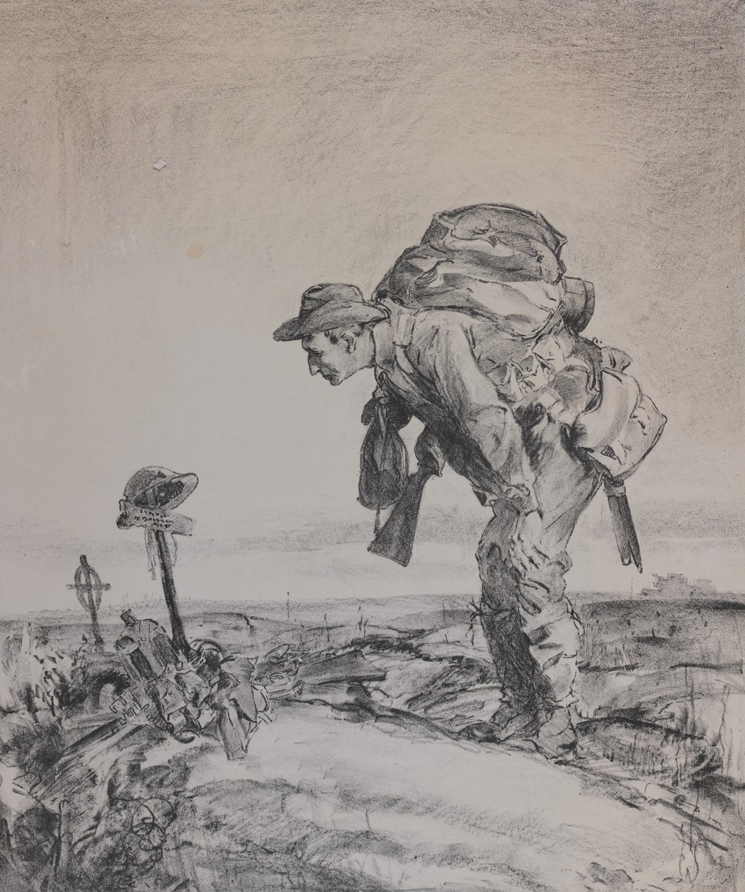 Jeden ze starego plutonu, 1917 (lit na papierze) autorstwa Will Dyson