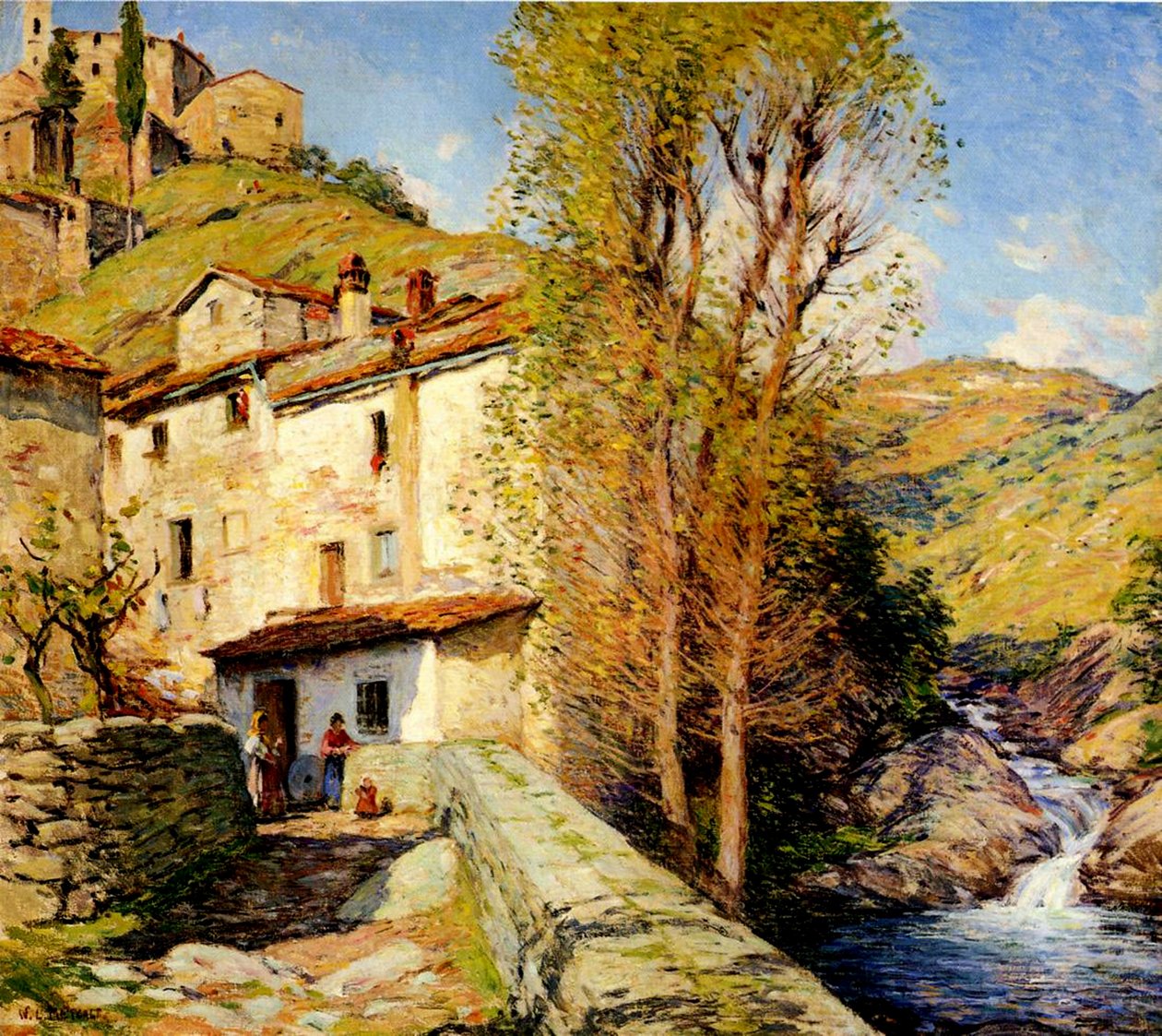 Stary młyn w Pelago, Włochy, 1913 r. autorstwa Willard Leroy Metcalf