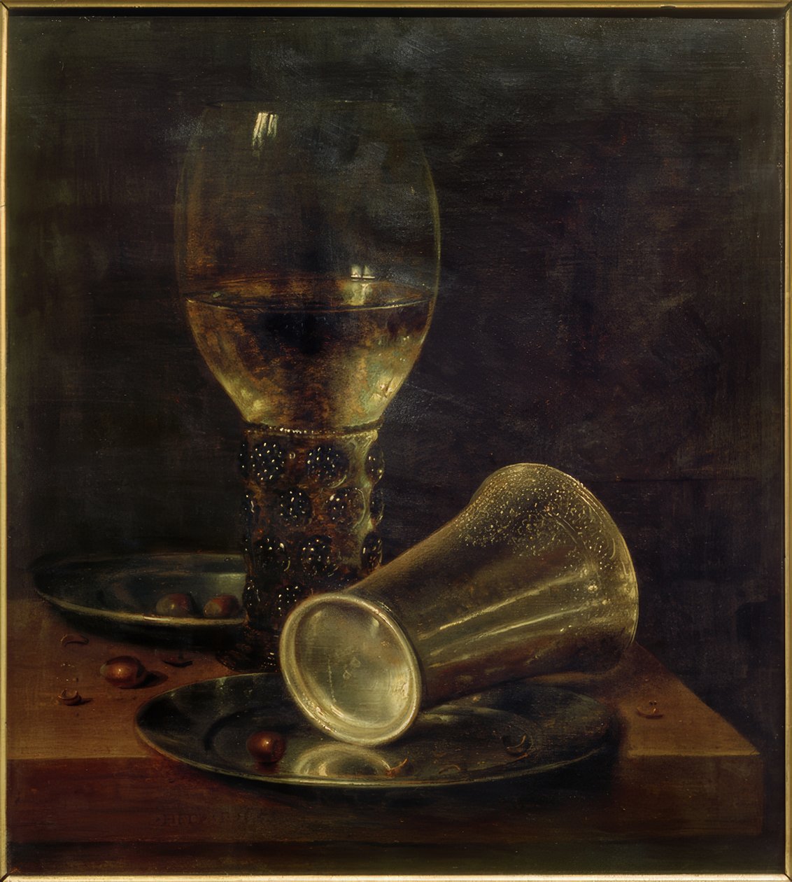 Martwa natura z przewróconym kubkiem do picia autorstwa Willem Claesz. Heda