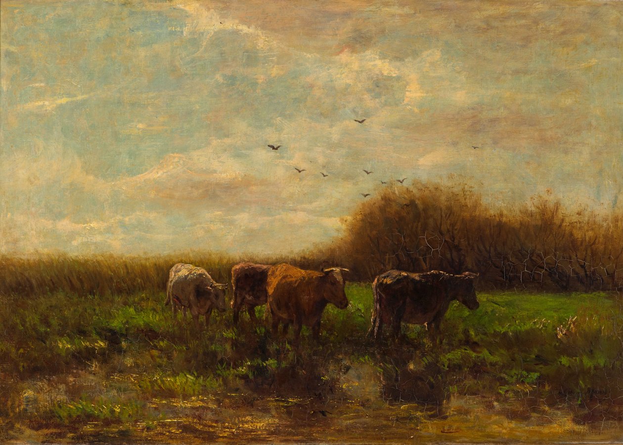 Krowy wieczorem autorstwa Willem Maris