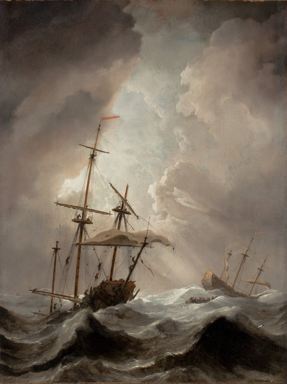 Burza na morzu autorstwa Willem van de Velde