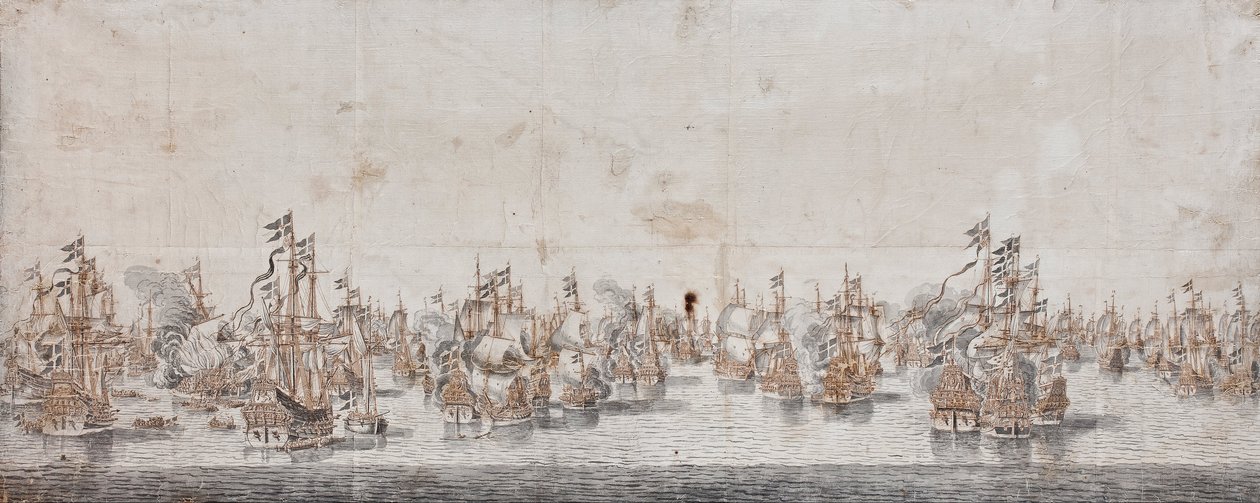 Bitwa pod Femernem autorstwa Willem van de Velde the Elder