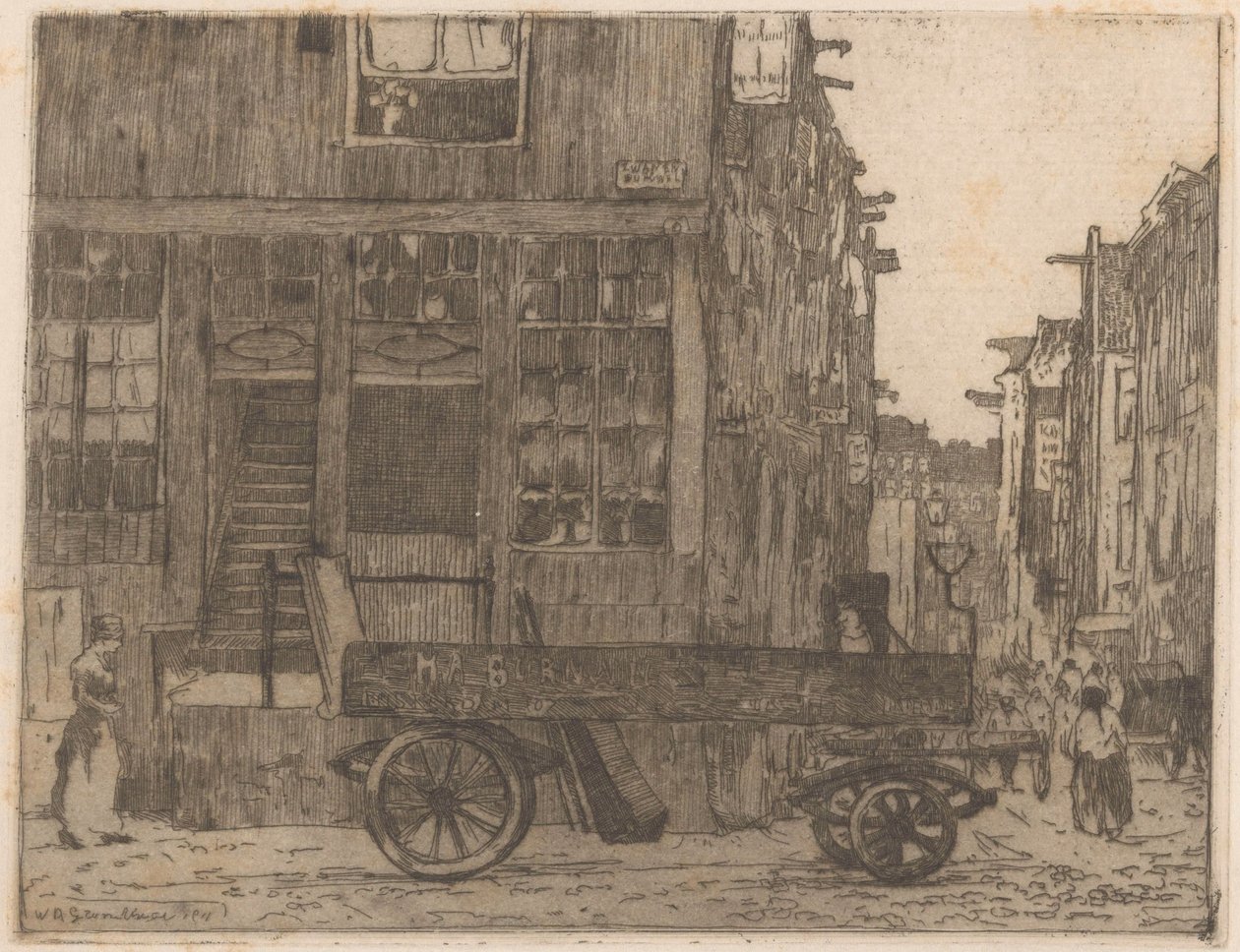 Zwanenburgwal w Amsterdamie autorstwa Willem Adrianus Grondhout