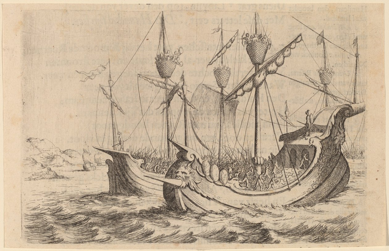 Marynarka Hannibala walcząca z Rodyjczykami, 1634. autorstwa Willem Basse
