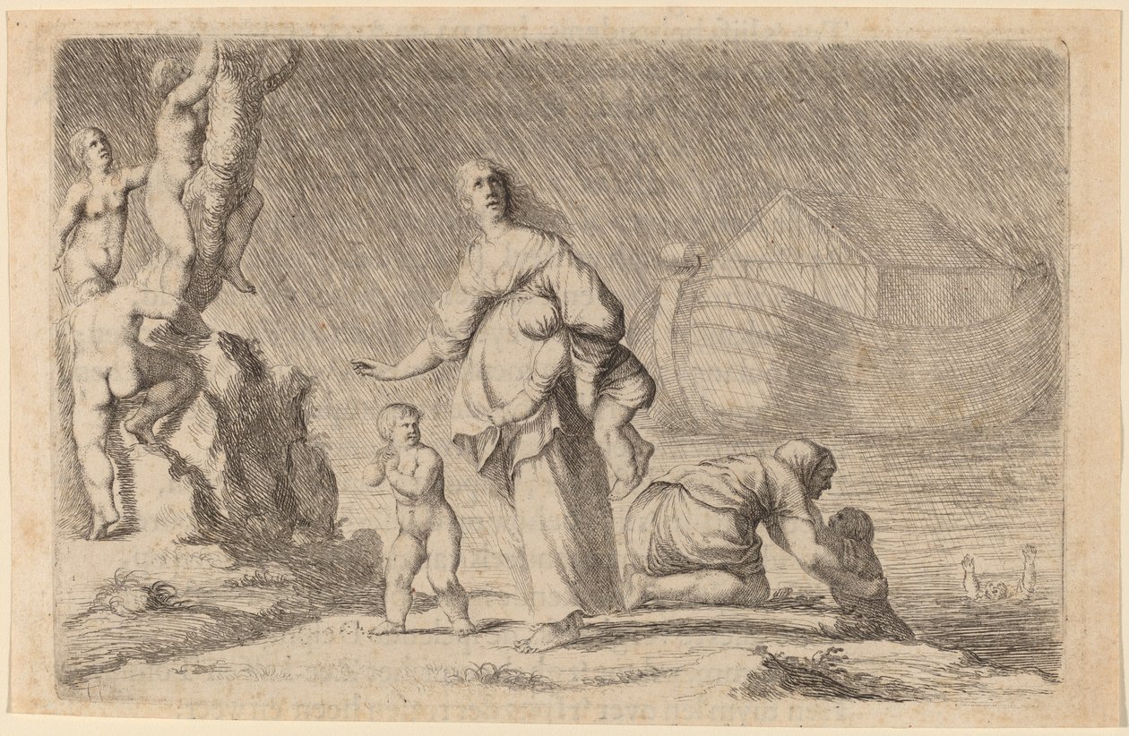 Arka Noego i potop, 1634. autorstwa Willem Basse