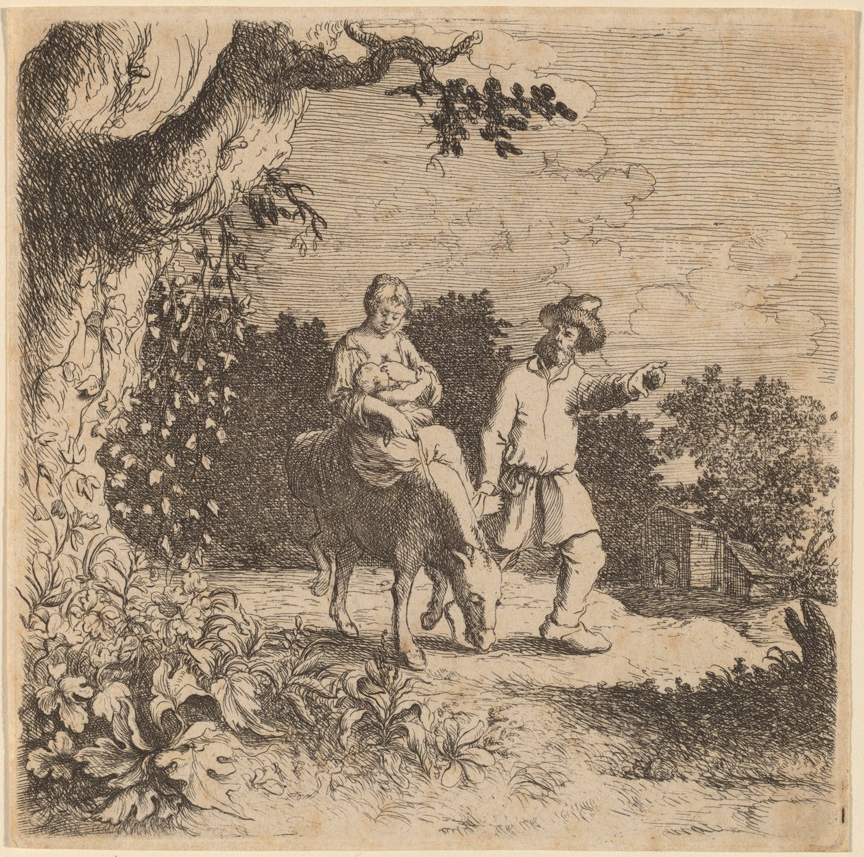 Ucieczka do Egiptu, c. 16301660. autorstwa Willem Basse