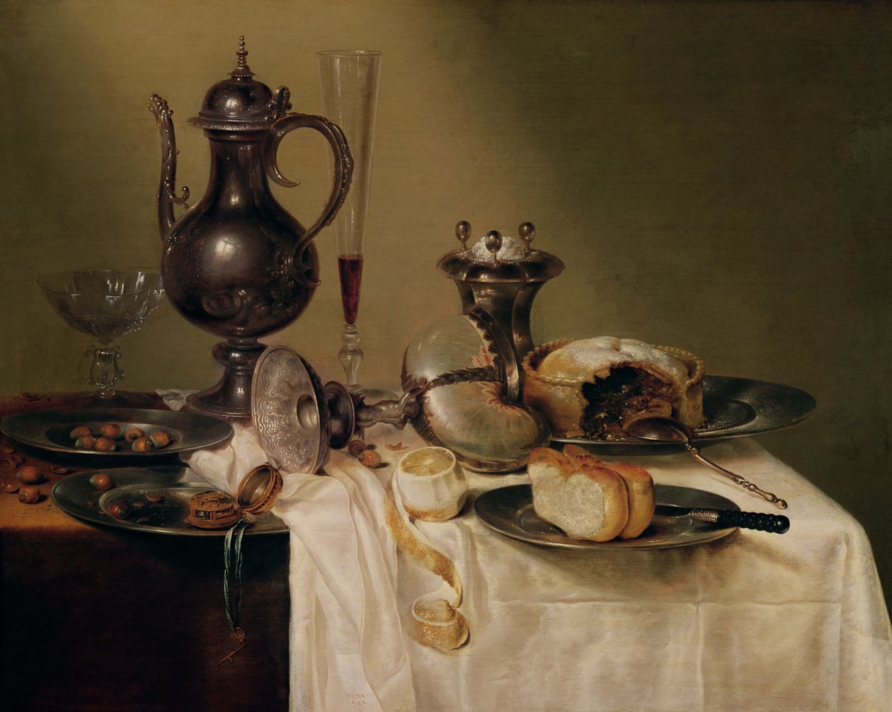 Martwa natura, 1642 autorstwa Willem Claesz. Heda