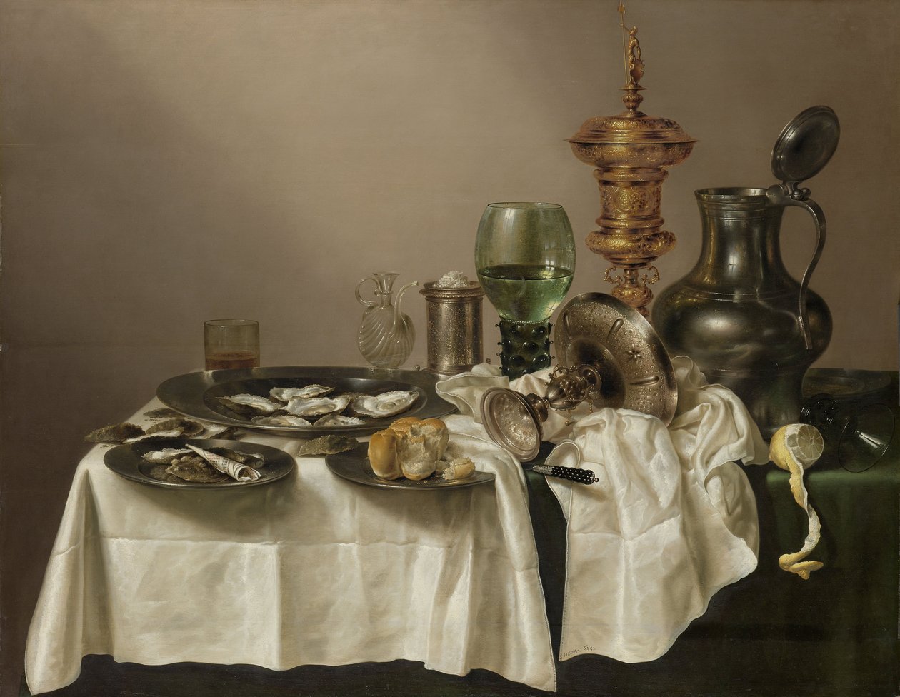 Martwa natura z pozłacanym kubkiem, 1635 autorstwa Willem Claesz. Heda