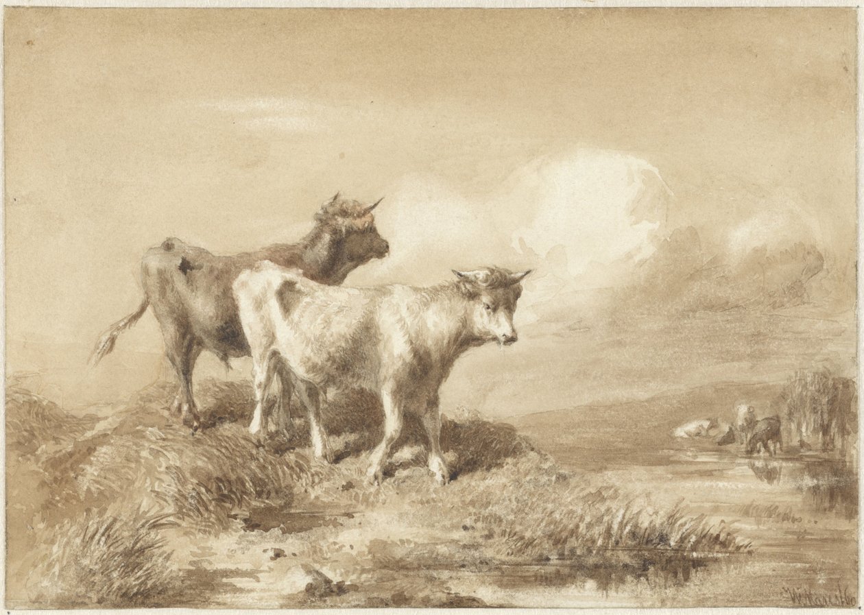 Krowy nad wodą autorstwa Willem Maris