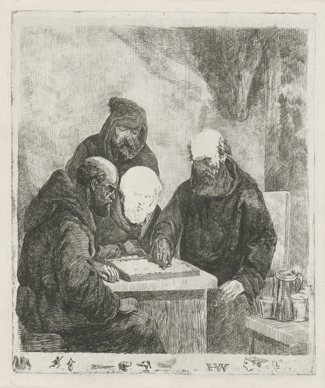 Sprawdzanie mnichów autorstwa Willem Pieter Hoevenaar