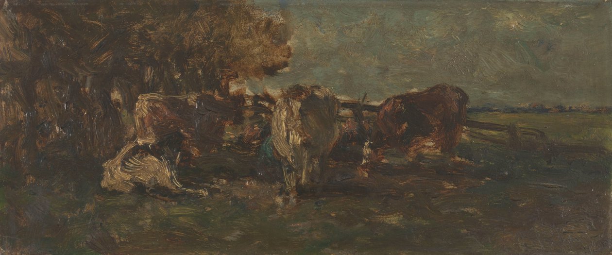 Zakręt mleka autorstwa Willem Roelofs (I) (signed by artist)