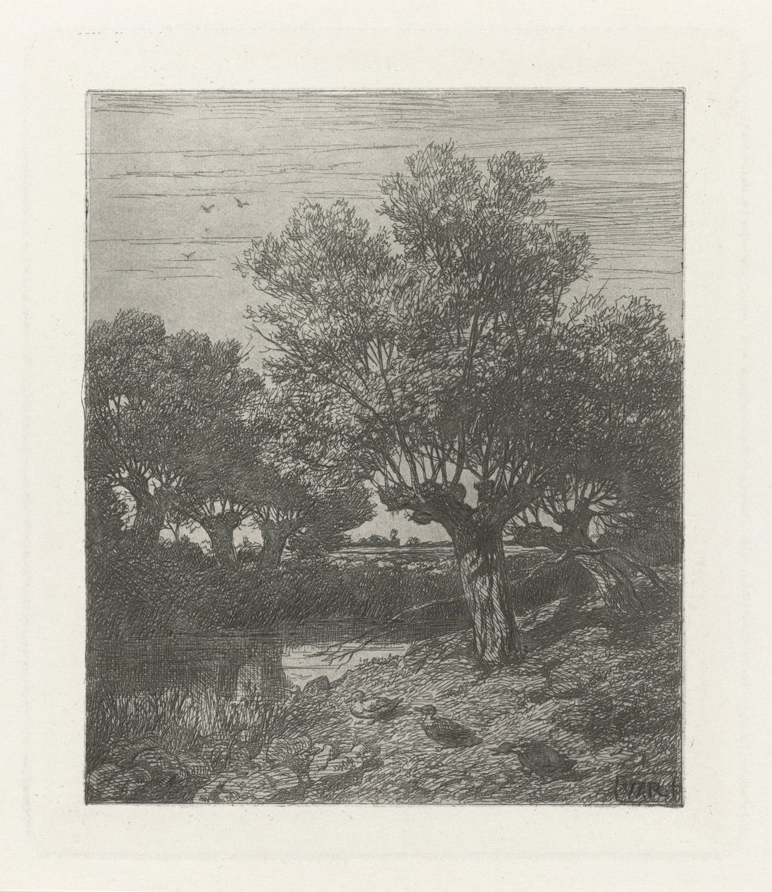 Kaczki w rowie autorstwa Willem Roelofs (I)