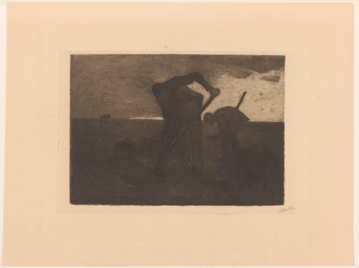 Trzy kombajny ziemniaczane autorstwa Willem Witsen (signed by artist)