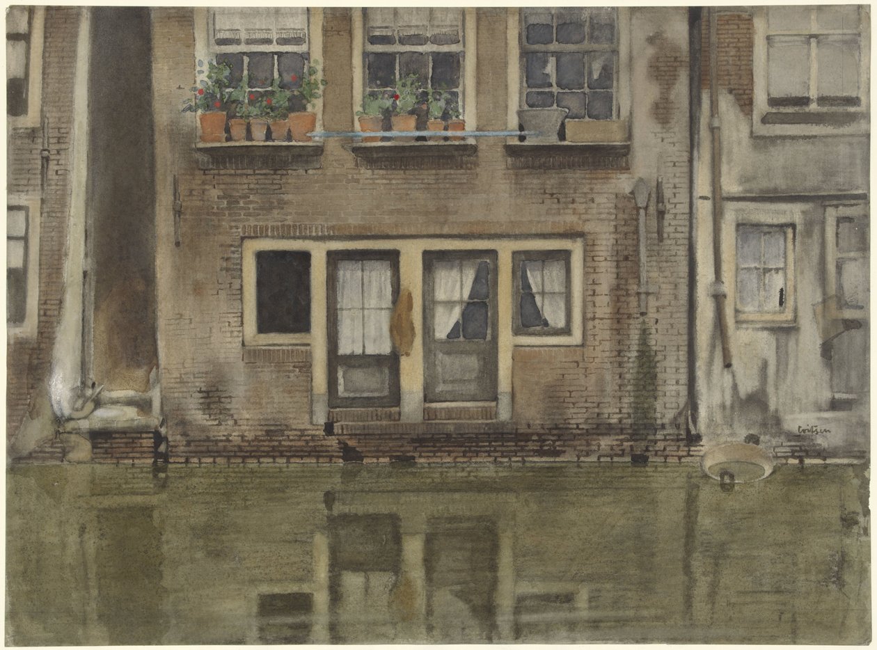 Domy nad kanałem w Amsterdamie autorstwa Willem Arnoldus Witsen