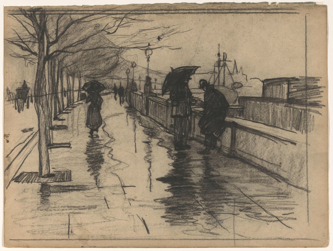 Deszcz, Thames Embarkment w Londynie autorstwa Willem Arnoldus Witsen