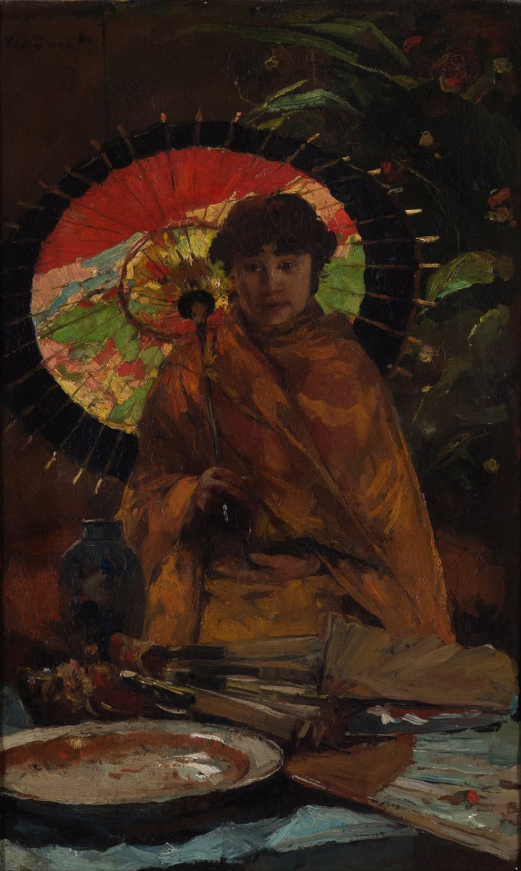 Dziewczyna z japońskim parasolem, ok. 1899 autorstwa Willem de Zwart