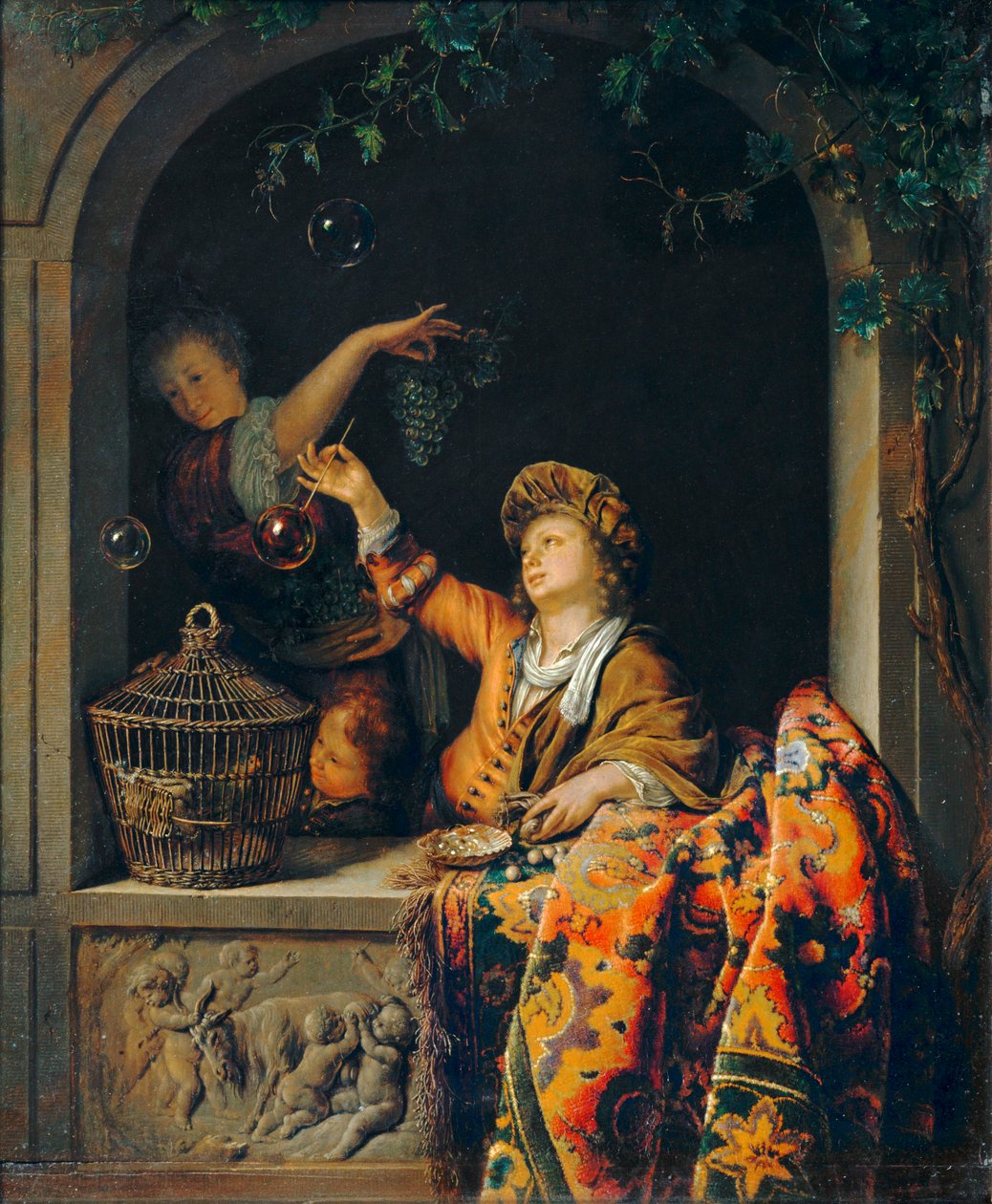 Bańki mydlane ... autorstwa Willem van (after) Mieris