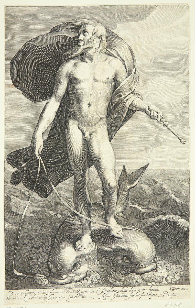 Neptun na dwóch delfinach autorstwa Willem van Swanenburgh