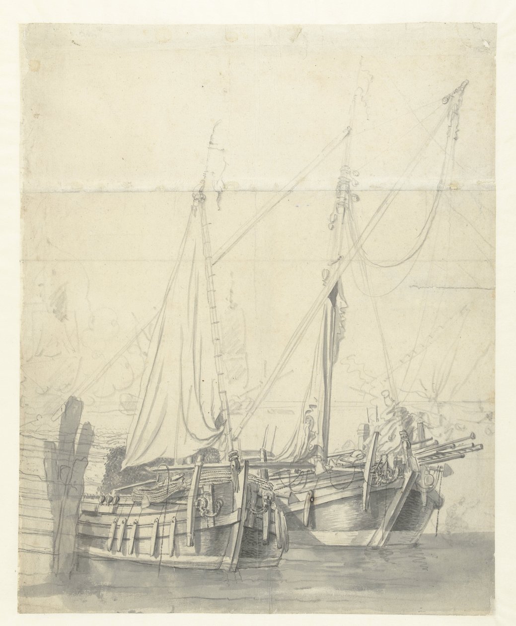 Statki z dwoma turami autorstwa Willem van de Velde (I)