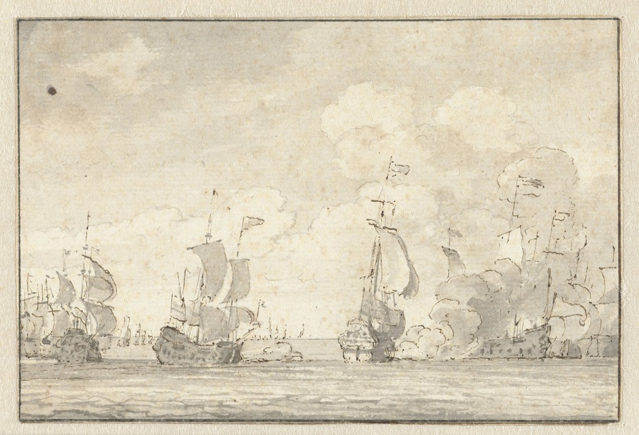 Bitwa morska autorstwa Willem van de Velde (II)