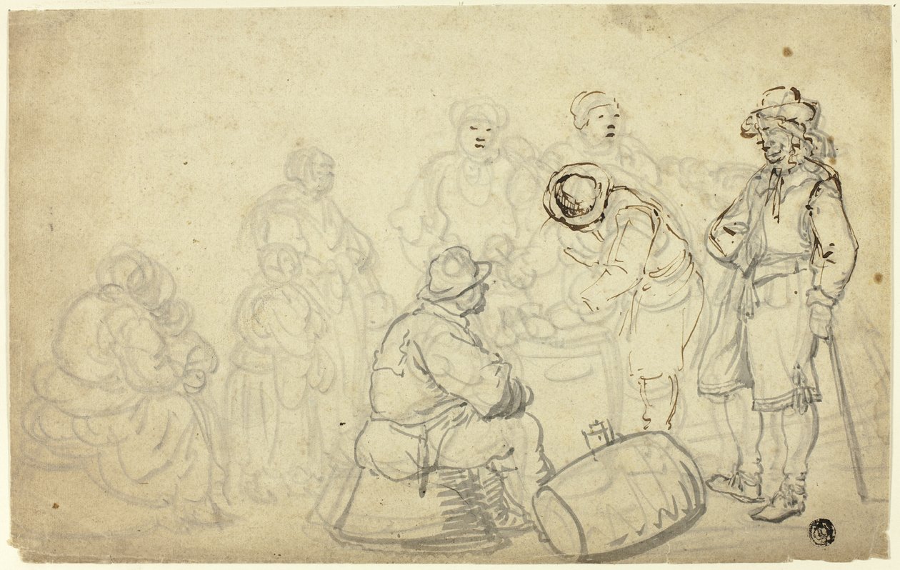 Scena chłopska autorstwa Willem van de Velde I