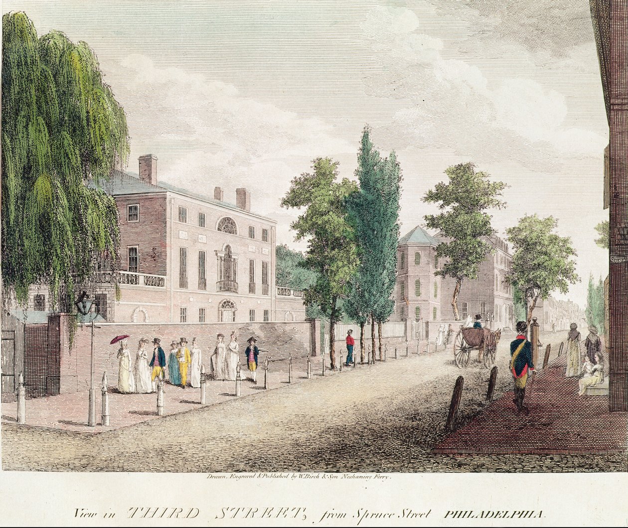 Widok 3rd Street od Spruce Street, Filadelfia autorstwa William and Son Birch