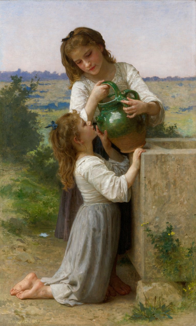 Przy fontannie autorstwa William Adolphe Bouguereau