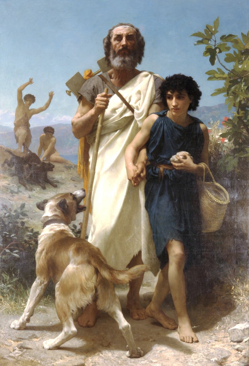 Homer i jego przewodnik (1874) autorstwa William Adolphe Bouguereau