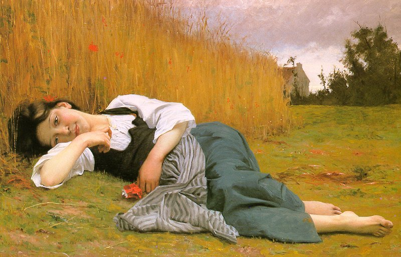 Odpocznij przy żniwach autorstwa William Adolphe Bouguereau