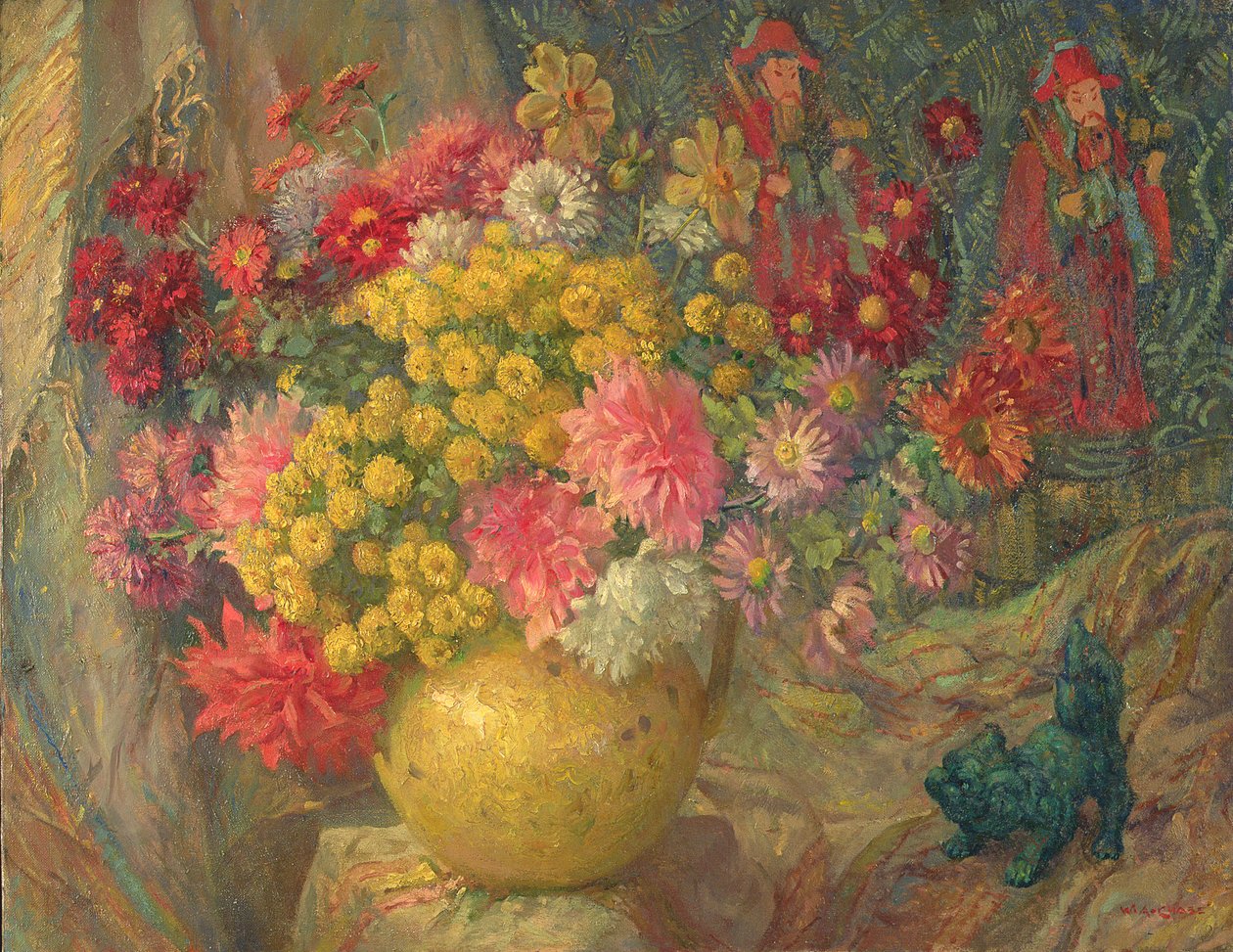 Obfita wiązanka kwiatów, ok. lat 30. autorstwa William Arthur Chase