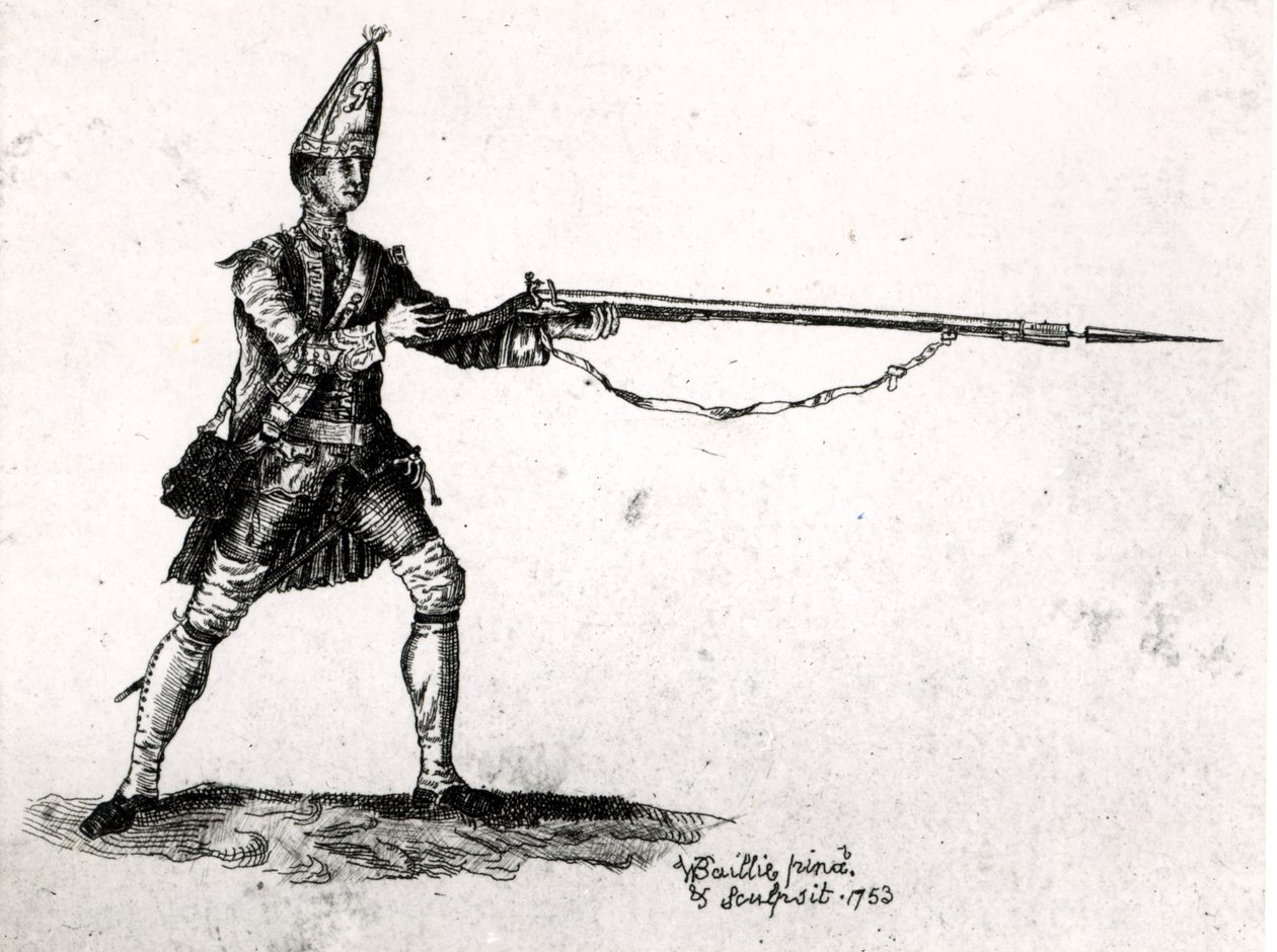 Portret żołnierza, 1753 autorstwa William Baillie