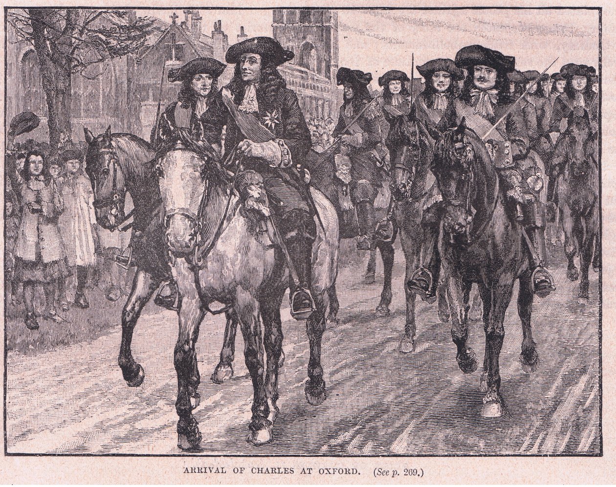 Przybycie Karola do Oksfordu AD 1681 autorstwa William Barnes Wollen