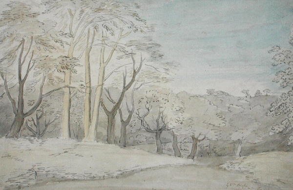 Pejzaż leśny, ok. 1801 (wc i grafit na papierze) autorstwa William Blake