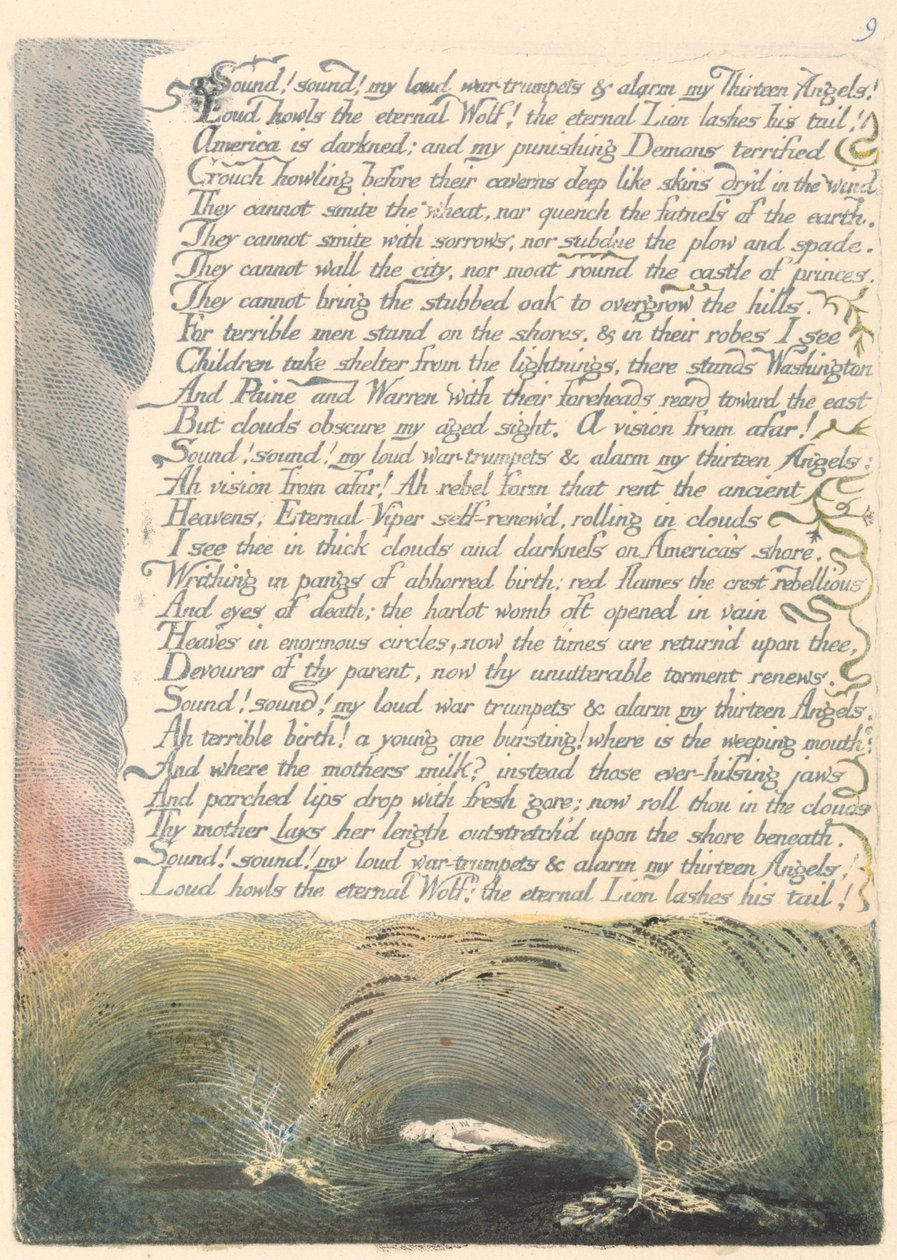 Ameryka. Proroctwo, tablica 11, autorstwa William Blake